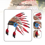 Maxbell Native American Indian Headdress Costume Accessories for Masquerade Carnival Red