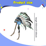Maxbell Native American Indian Headdress Costume Accessories for Masquerade Carnival Green