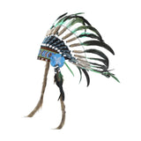 Maxbell Native American Indian Headdress Costume Accessories for Masquerade Carnival Green