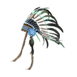Maxbell Native American Indian Headdress Costume Accessories for Masquerade Carnival Green