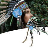 Maxbell Native American Indian Headdress Costume Accessories for Masquerade Carnival Green
