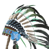 Maxbell Native American Indian Headdress Costume Accessories for Masquerade Carnival Green