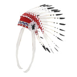 Maxbell Native American Indian Headdress Costume Accessories for Masquerade Carnival White