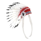 Maxbell Native American Indian Headdress Costume Accessories for Masquerade Carnival White