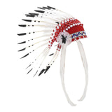 Maxbell Native American Indian Headdress Costume Accessories for Masquerade Carnival White