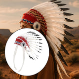 Maxbell Native American Indian Headdress Costume Accessories for Masquerade Carnival White