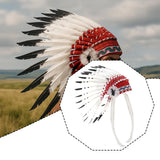 Maxbell Native American Indian Headdress Costume Accessories for Masquerade Carnival White