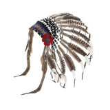 Maxbell Native American Indian Headdress Costume Accessories for Masquerade Carnival Brown