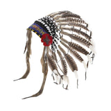 Maxbell Native American Indian Headdress Costume Accessories for Masquerade Carnival Brown