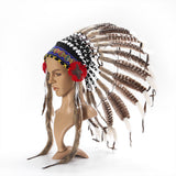 Maxbell Native American Indian Headdress Costume Accessories for Masquerade Carnival Brown