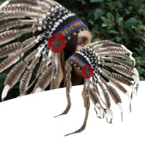 Maxbell Native American Indian Headdress Costume Accessories for Masquerade Carnival Brown