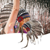 Maxbell Native American Indian Headdress Costume Accessories for Masquerade Carnival Brown