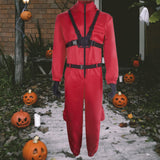 Maxbell Red Jumpsuit for Kids Kindergarten Accessories Lightweight Halloween Costume 130