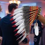 Maxbell Indian Artificial Feather Headdress for Role Play Stage Performance Festival
