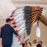 Maxbell Indian Artificial Feather Headdress for Role Play Stage Performance Festival