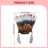 Maxbell Indian Artificial Feather Headdress for Role Play Stage Performance Festival