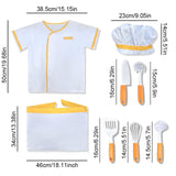 Maxbell Children Chef Costume Party Favor Kitchen Playset for Boys Girls 3+ Year Old