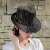 Maxbell Sequin Bowler Hat Costume Hat Stylish Sun Hats for Travel Masquerade