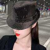 Maxbell Sequin Bowler Hat Costume Hat Stylish Sun Hats for Travel Masquerade