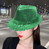 Maxbell Sequin Bowler Hat Costume Hat Stylish Sun Hats for Travel Masquerade