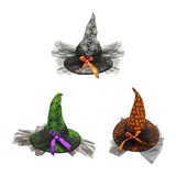 Maxbell Halloween Witch Hat Headwear for Decoration with Bowknot Photo Prop Headgear Black