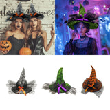 Maxbell Halloween Witch Hat Headwear for Decoration with Bowknot Photo Prop Headgear Black