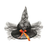Maxbell Halloween Witch Hat Headwear for Decoration with Bowknot Photo Prop Headgear Black