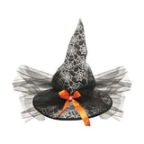 Maxbell Halloween Witch Hat Headwear for Decoration with Bowknot Photo Prop Headgear Black