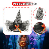 Maxbell Halloween Witch Hat Headwear for Decoration with Bowknot Photo Prop Headgear Black