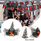 Maxbell Halloween Witch Hat Headwear for Decoration with Bowknot Photo Prop Headgear Black