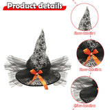 Maxbell Halloween Witch Hat Headwear for Decoration with Bowknot Photo Prop Headgear Black