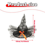 Maxbell Halloween Witch Hat Headwear for Decoration with Bowknot Photo Prop Headgear Black