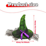 Maxbell Halloween Witch Hat Headwear for Decoration with Bowknot Photo Prop Headgear Green