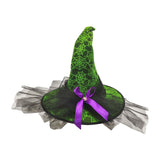 Maxbell Halloween Witch Hat Headwear for Decoration with Bowknot Photo Prop Headgear Green
