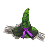 Maxbell Halloween Witch Hat Headwear for Decoration with Bowknot Photo Prop Headgear Green