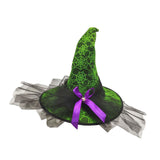 Maxbell Halloween Witch Hat Headwear for Decoration with Bowknot Photo Prop Headgear Green