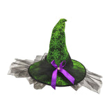 Maxbell Halloween Witch Hat Headwear for Decoration with Bowknot Photo Prop Headgear Green