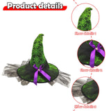 Maxbell Halloween Witch Hat Headwear for Decoration with Bowknot Photo Prop Headgear Green