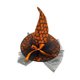 Maxbell Halloween Witch Hat Headwear for Decoration with Bowknot Photo Prop Headgear Orange