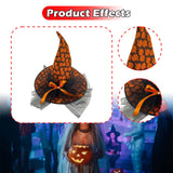 Maxbell Halloween Witch Hat Headwear for Decoration with Bowknot Photo Prop Headgear Orange