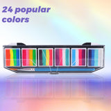 Maxbell Face Body Paint for Kids Washable Facepaint for Carnival Rave Music Festival 24 Colors