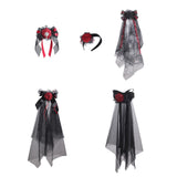 Maxbell Halloween Headdress Artificial Rose Headband for Role Playing Bride Carnival Style A Hair Clip