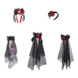 Maxbell Halloween Headdress Artificial Rose Headband for Role Playing Bride Carnival Style A Hair Clip