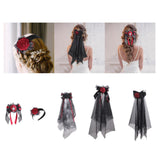 Maxbell Halloween Headdress Artificial Rose Headband for Role Playing Bride Carnival Style A Hair Clip