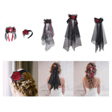 Maxbell Halloween Headdress Artificial Rose Headband for Role Playing Bride Carnival Style A Hair Clip