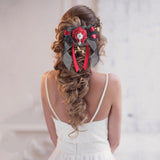 Maxbell Halloween Headdress Artificial Rose Headband for Role Playing Bride Carnival Style A Hair Clip