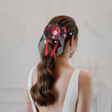 Maxbell Halloween Headdress Artificial Rose Headband for Role Playing Bride Carnival Style A Hair Clip