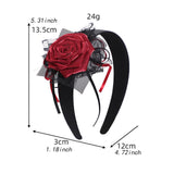 Maxbell Halloween Headdress Artificial Rose Headband for Role Playing Bride Carnival Style B Headband