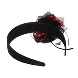 Maxbell Halloween Headdress Artificial Rose Headband for Role Playing Bride Carnival Style B Headband