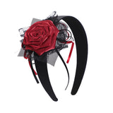 Maxbell Halloween Headdress Artificial Rose Headband for Role Playing Bride Carnival Style B Headband